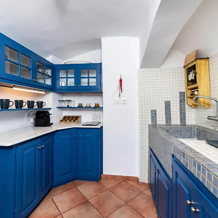 Blue Vine Mountain Sea View Private Yard בית נופש Kamári